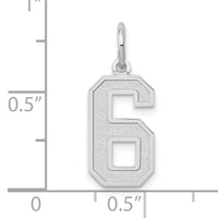 14kw Medium Satin Number 6 Charm-WSM06