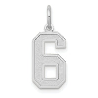 14kw Medium Satin Number 6 Charm-WSM06