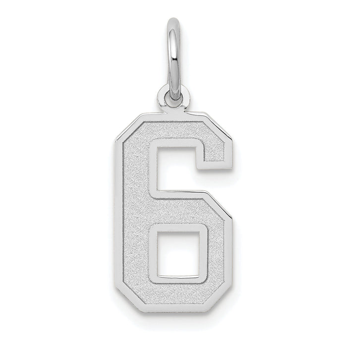 14kw Medium Satin Number 6 Charm-WSM06