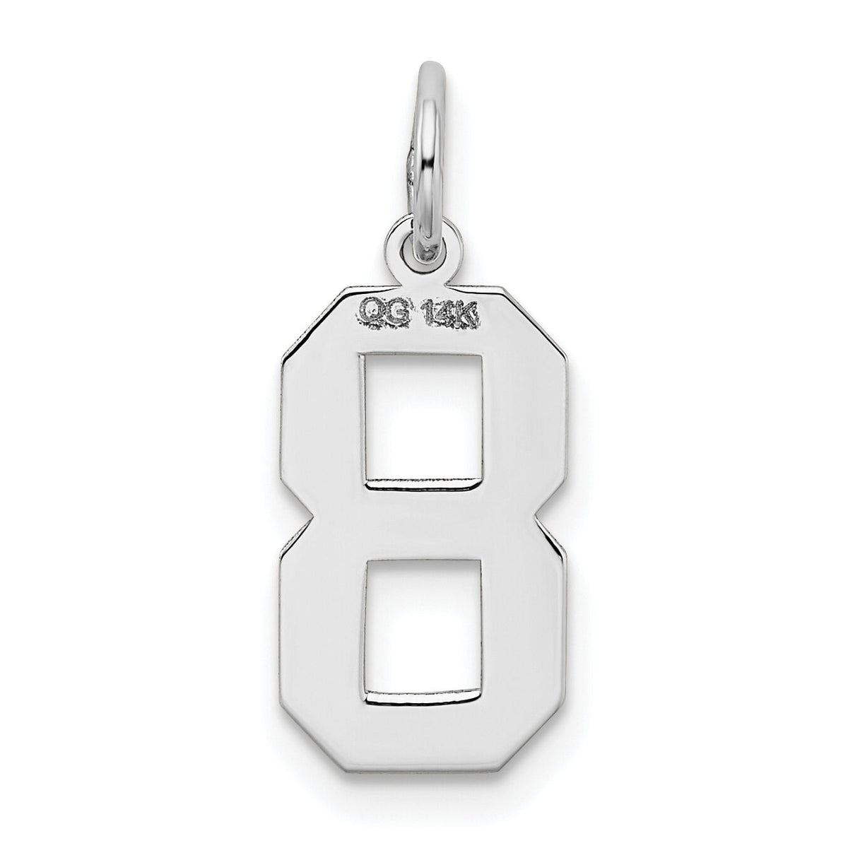 14kw Medium Satin Number 8 Charm-WSM08