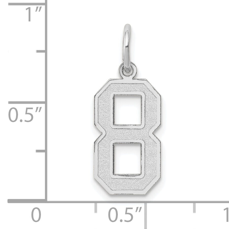14kw Medium Satin Number 8 Charm-WSM08