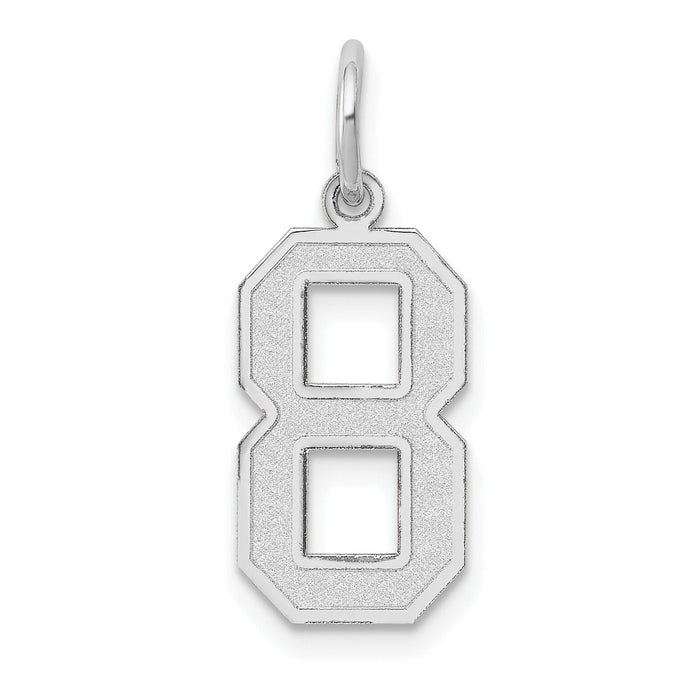 14kw Medium Satin Number 8 Charm-WSM08