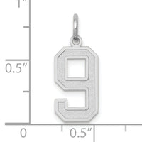 14kw Medium Satin Number 9 Charm-WSM09