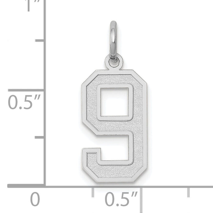 14kw Medium Satin Number 9 Charm-WSM09