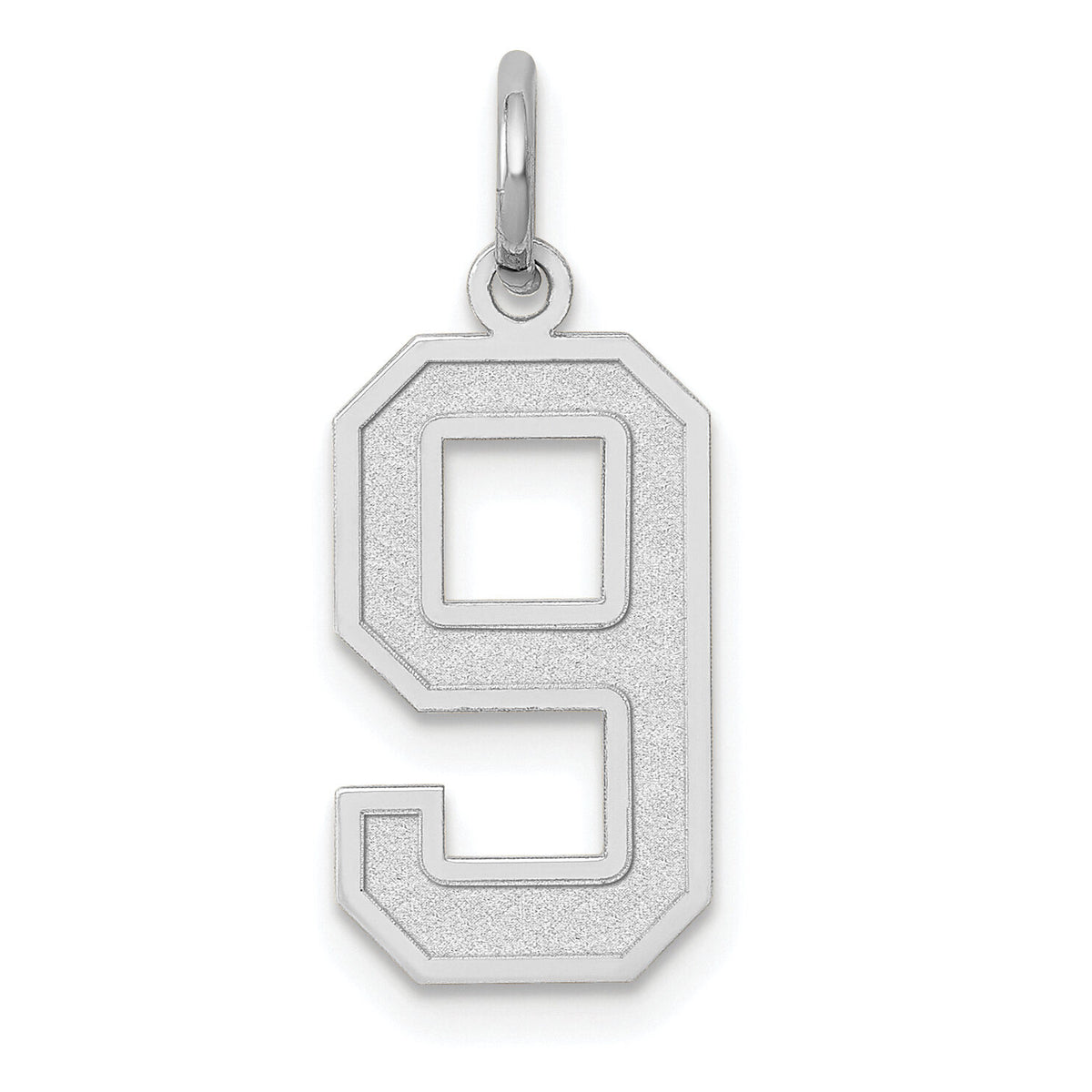 14kw Medium Satin Number 9 Charm-WSM09