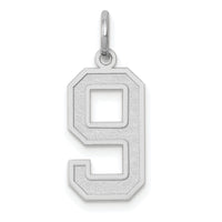 14kw Medium Satin Number 9 Charm-WSM09