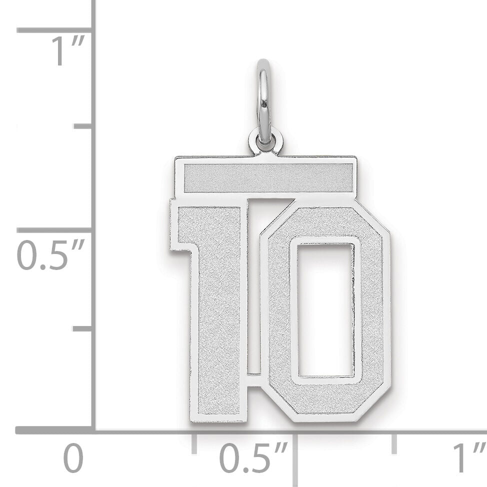 14kw Medium Satin Number 10 Charm-WSM10