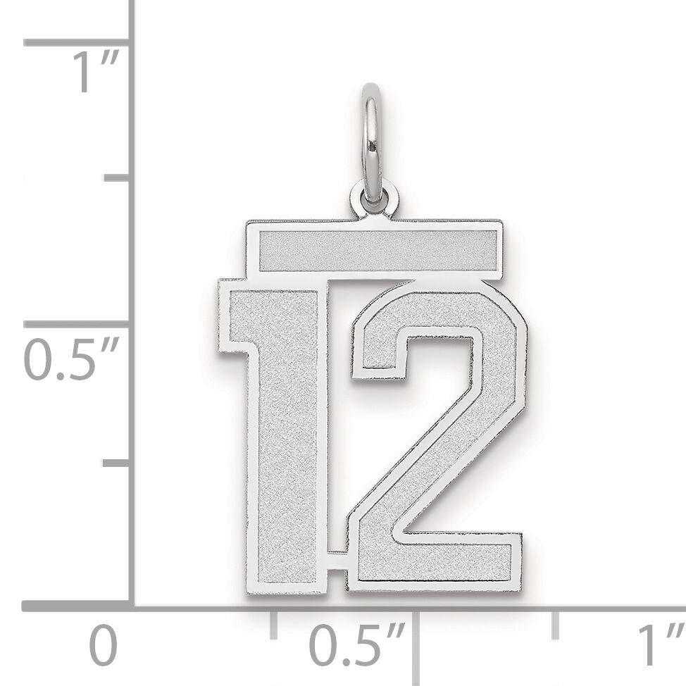 14kw Medium Satin Number 12 Charm-WSM12