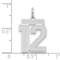 14kw Medium Satin Number 12 Charm-WSM12
