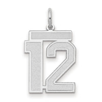 14kw Medium Satin Number 12 Charm-WSM12