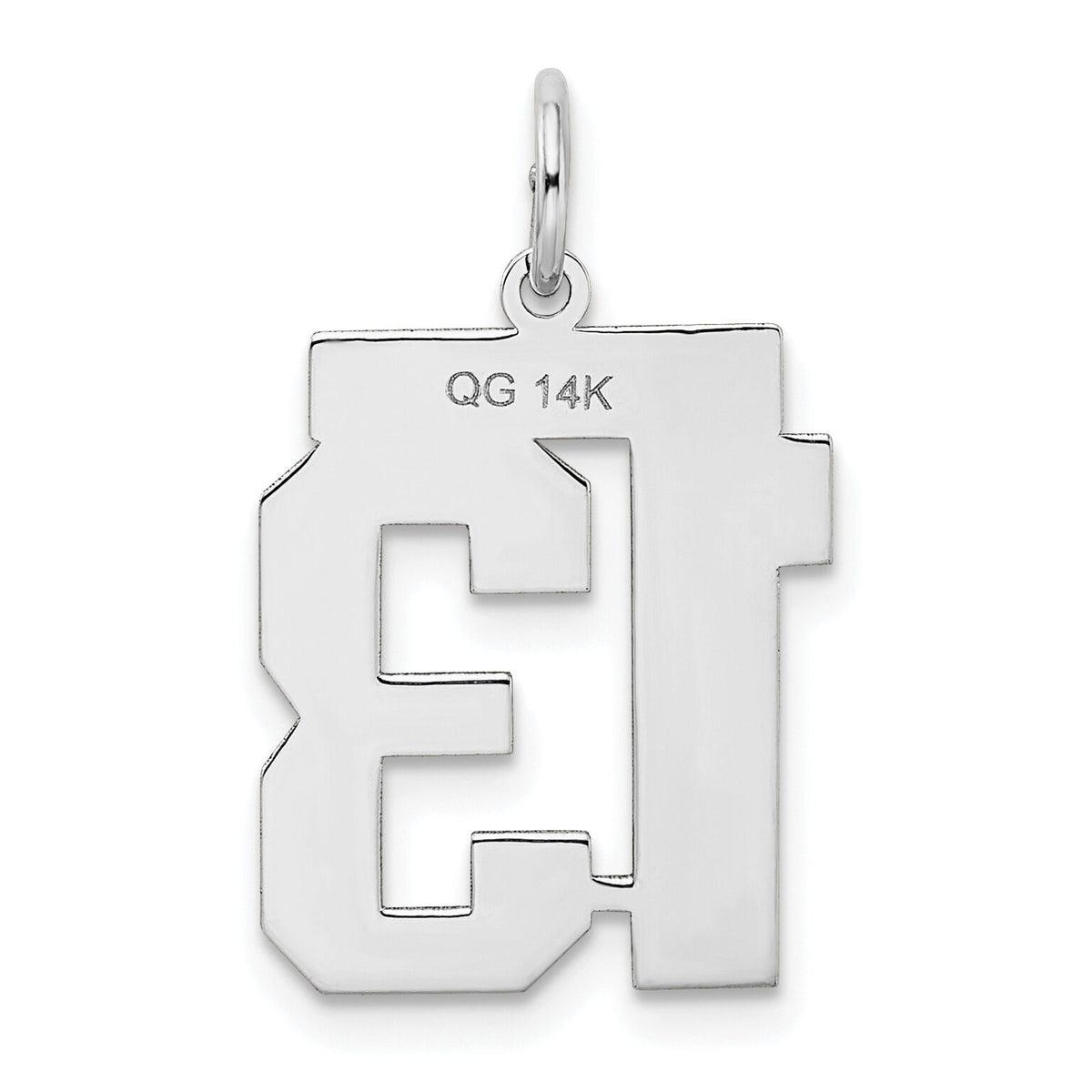 14kw Medium Satin Number 13 Charm-WSM13