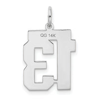 14kw Medium Satin Number 13 Charm-WSM13