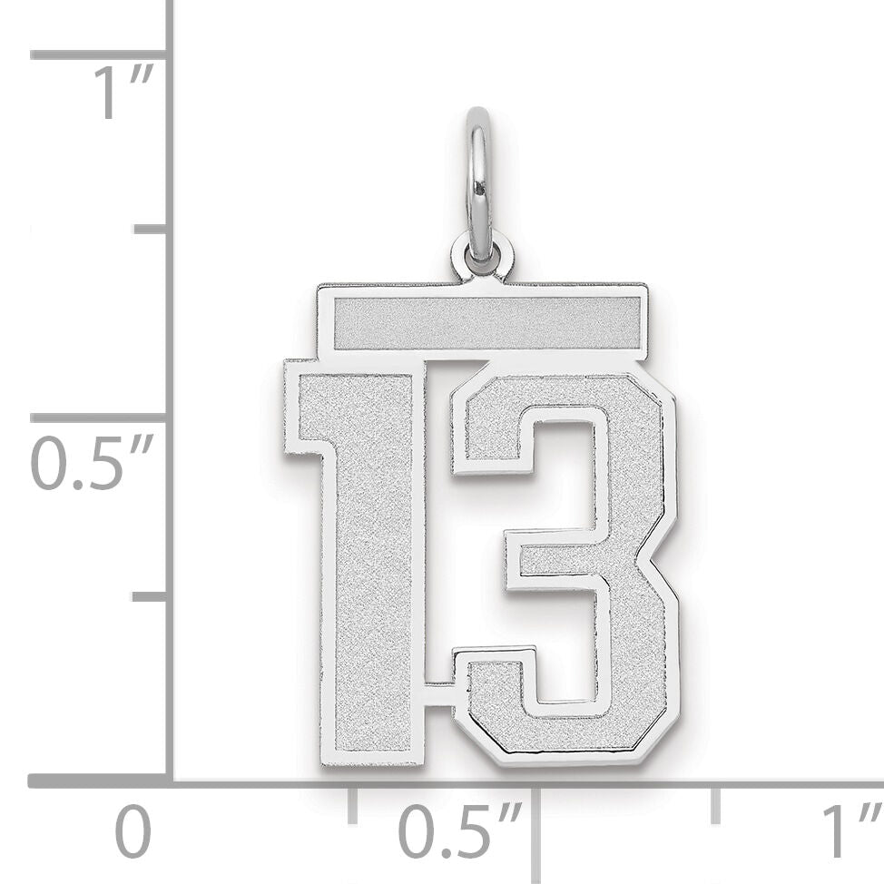 14kw Medium Satin Number 13 Charm-WSM13