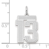 14kw Medium Satin Number 13 Charm-WSM13