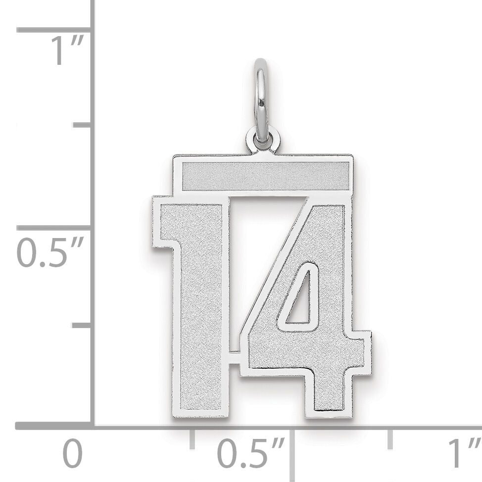 14kw Medium Satin Number 14 Charm-WSM14