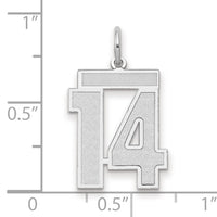 14kw Medium Satin Number 14 Charm-WSM14