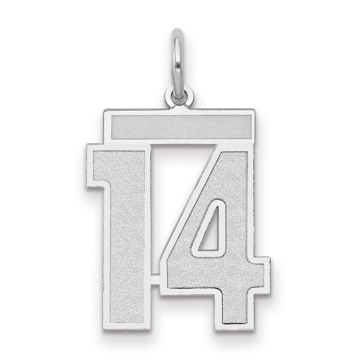 14kw Medium Satin Number 14 Charm-WSM14