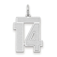 14kw Medium Satin Number 14 Charm-WSM14