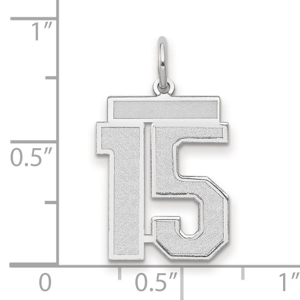 14kw Medium Satin Number 15 Charm-WSM15