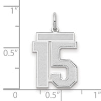 14kw Medium Satin Number 15 Charm-WSM15