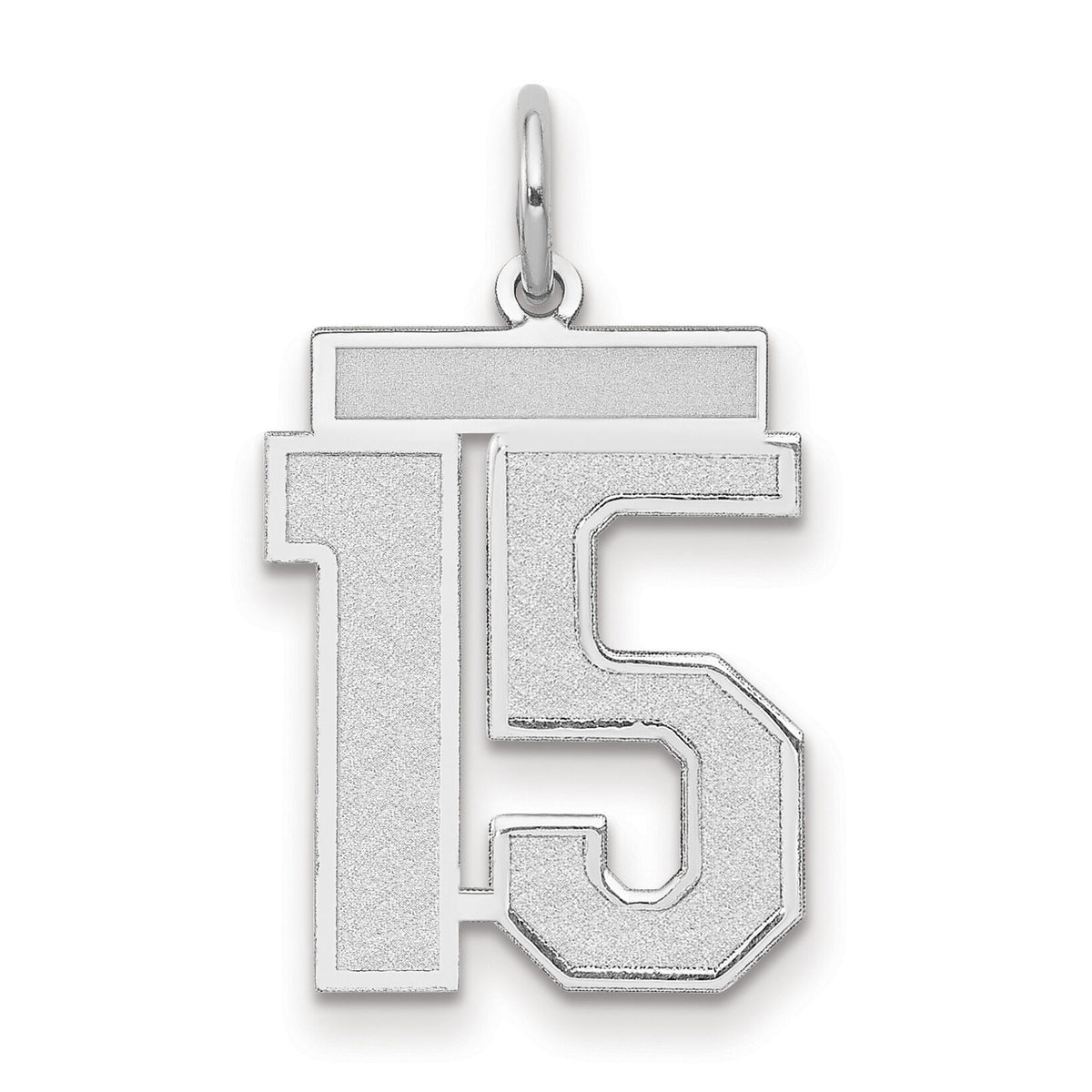 14kw Medium Satin Number 15 Charm-WSM15