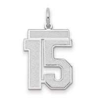 14kw Medium Satin Number 15 Charm-WSM15
