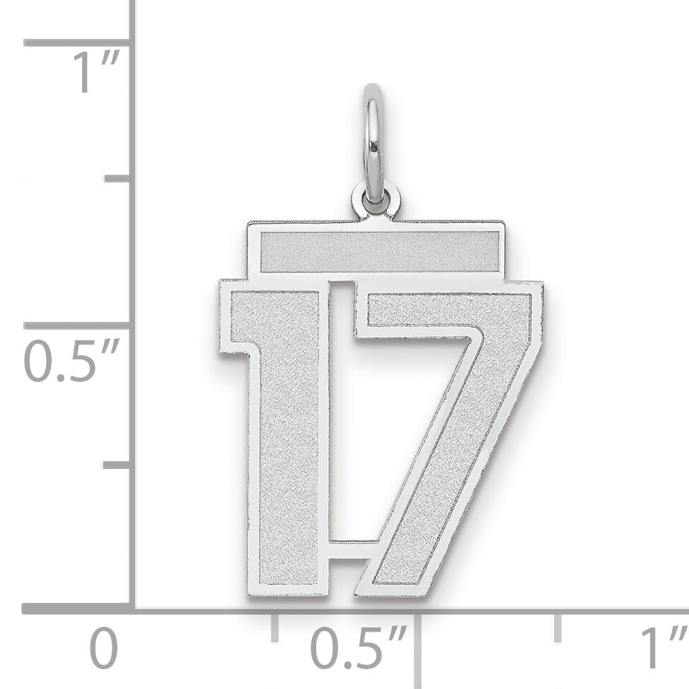 14kw Medium Satin Number 17 Charm-WSM17
