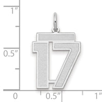 14kw Medium Satin Number 17 Charm-WSM17