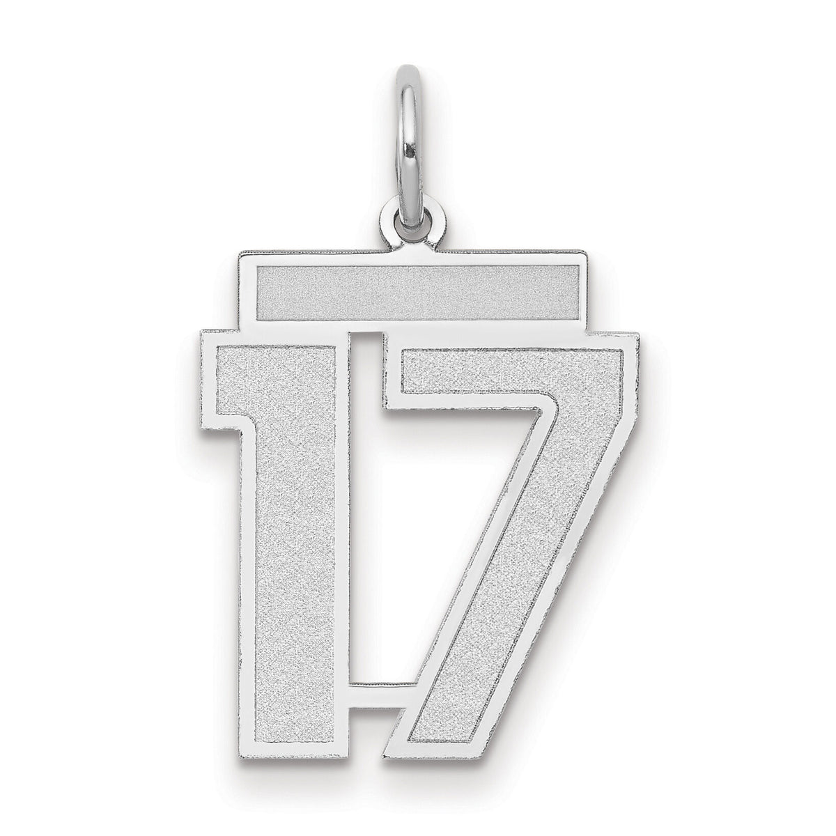 14kw Medium Satin Number 17 Charm-WSM17