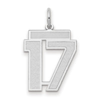 14kw Medium Satin Number 17 Charm-WSM17