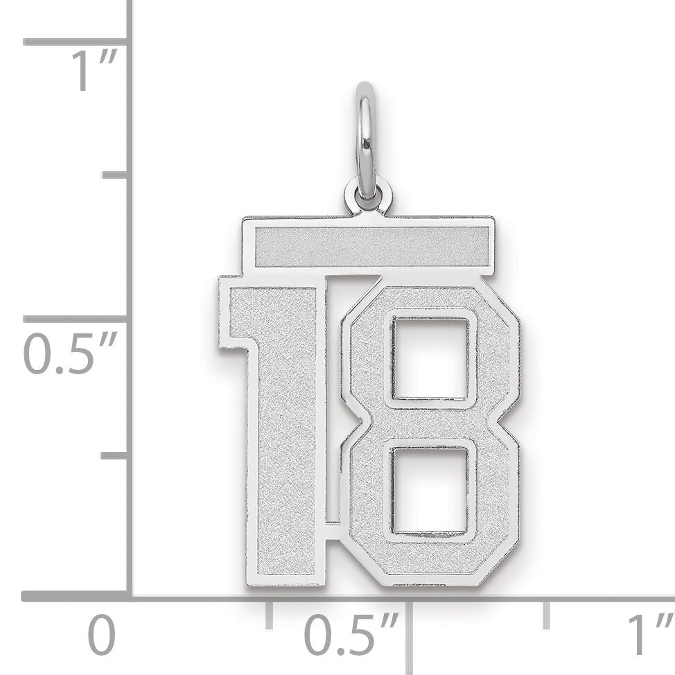 14kw Medium Satin Number 18 Charm-WSM18