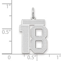 14kw Medium Satin Number 18 Charm-WSM18