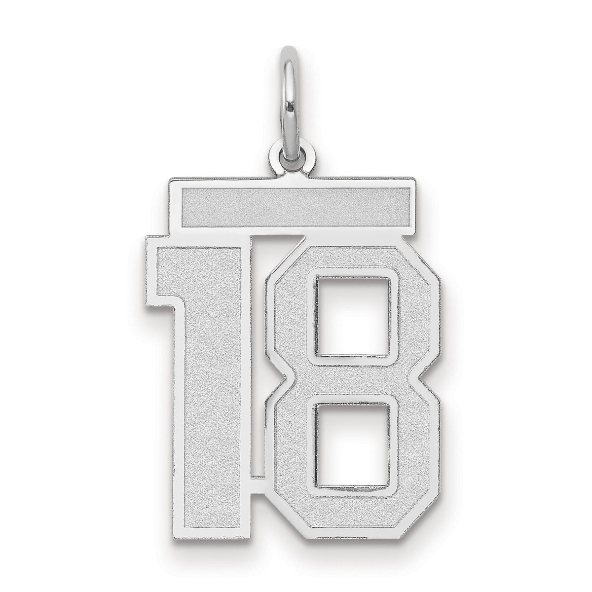 14kw Medium Satin Number 18 Charm-WSM18