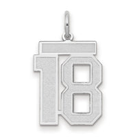 14kw Medium Satin Number 18 Charm-WSM18