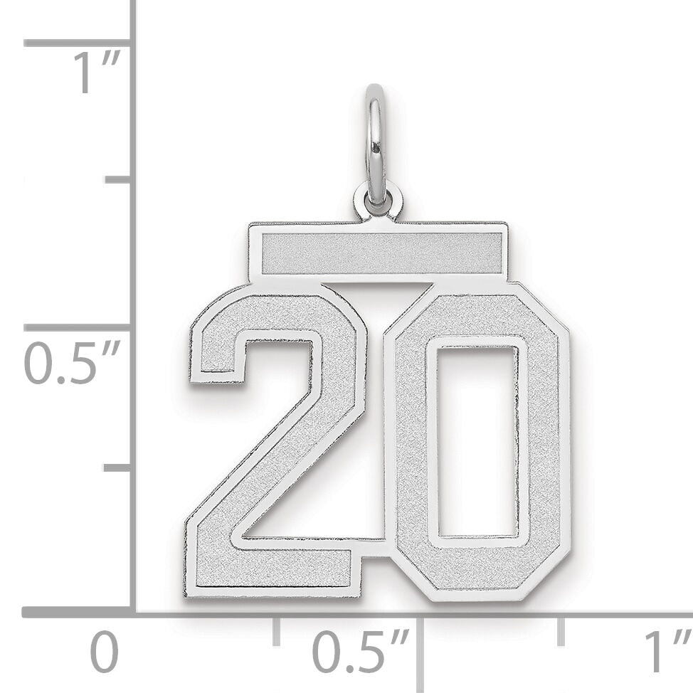 14kw Medium Satin Number 20 Charm-WSM20