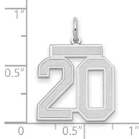14kw Medium Satin Number 20 Charm-WSM20