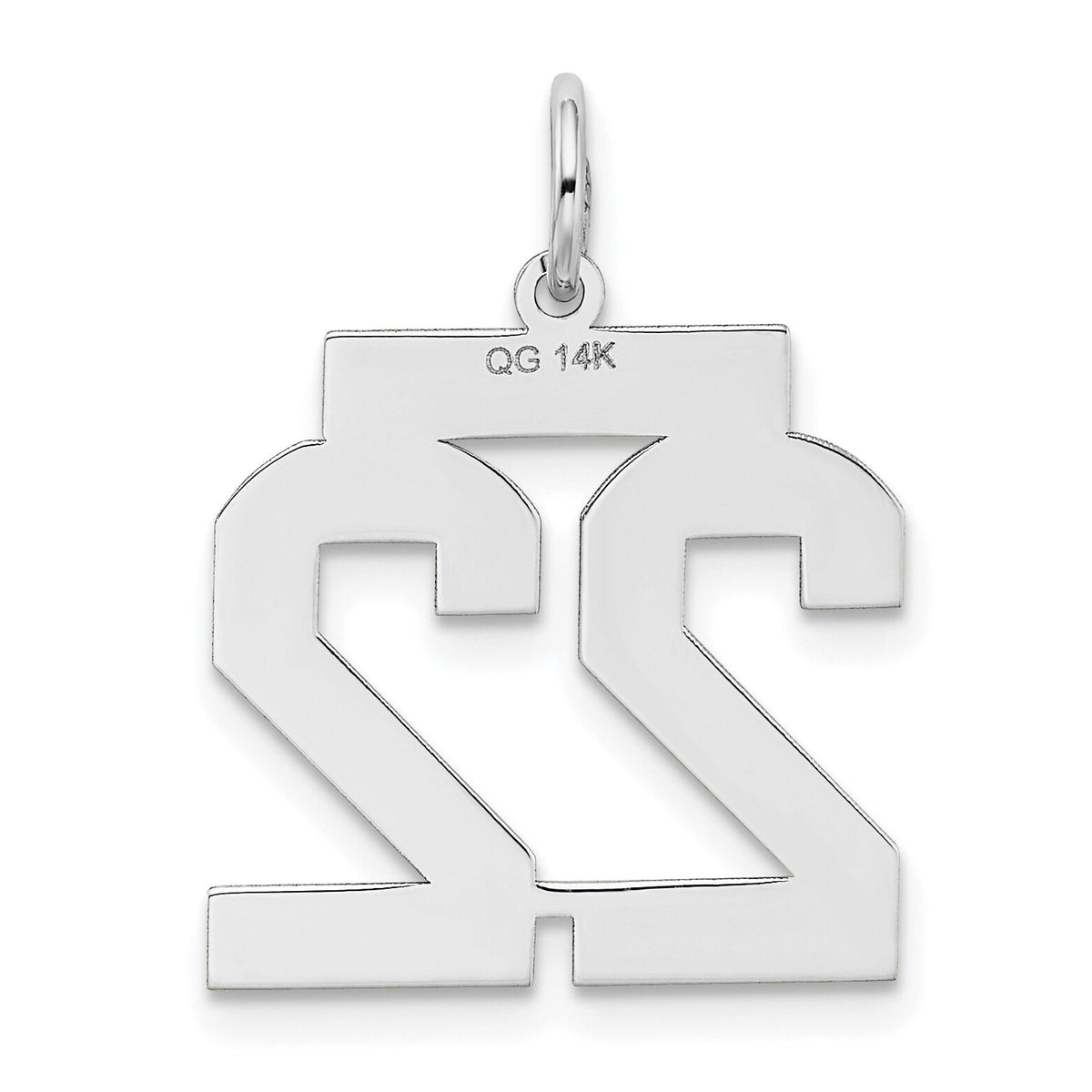 14kw Medium Satin Number 22 Charm-WSM22