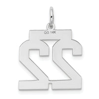 14kw Medium Satin Number 22 Charm-WSM22