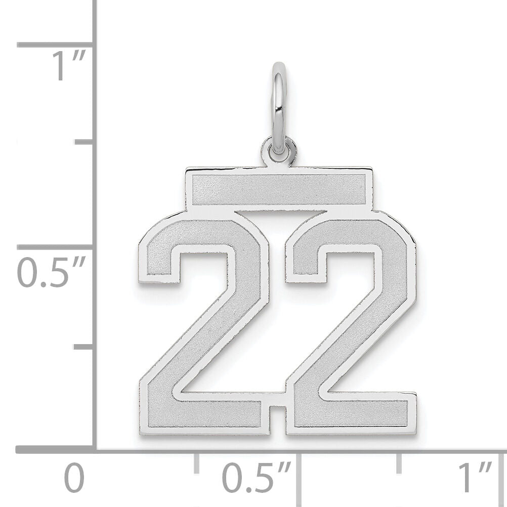 14kw Medium Satin Number 22 Charm-WSM22
