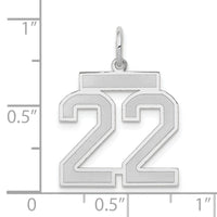 14kw Medium Satin Number 22 Charm-WSM22