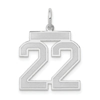 14kw Medium Satin Number 22 Charm-WSM22