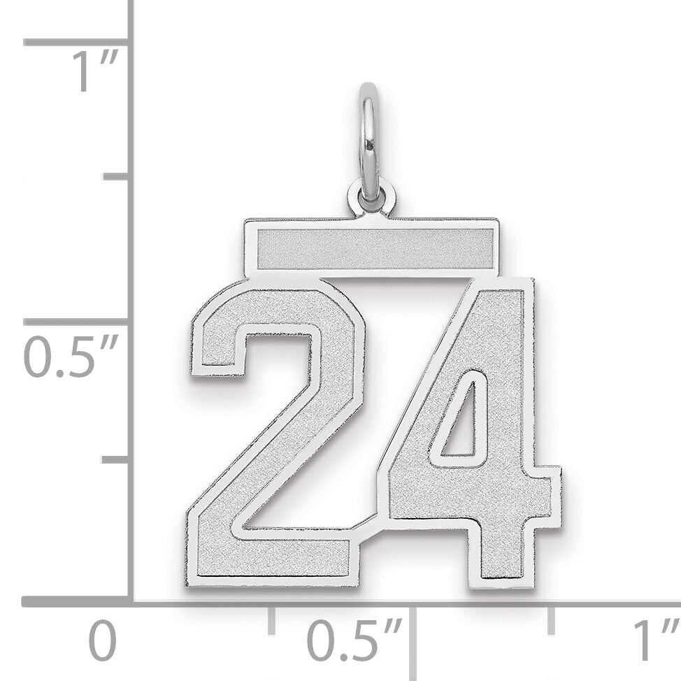 14kw Medium Satin Number 24 Charm-WSM24