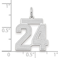 14kw Medium Satin Number 24 Charm-WSM24
