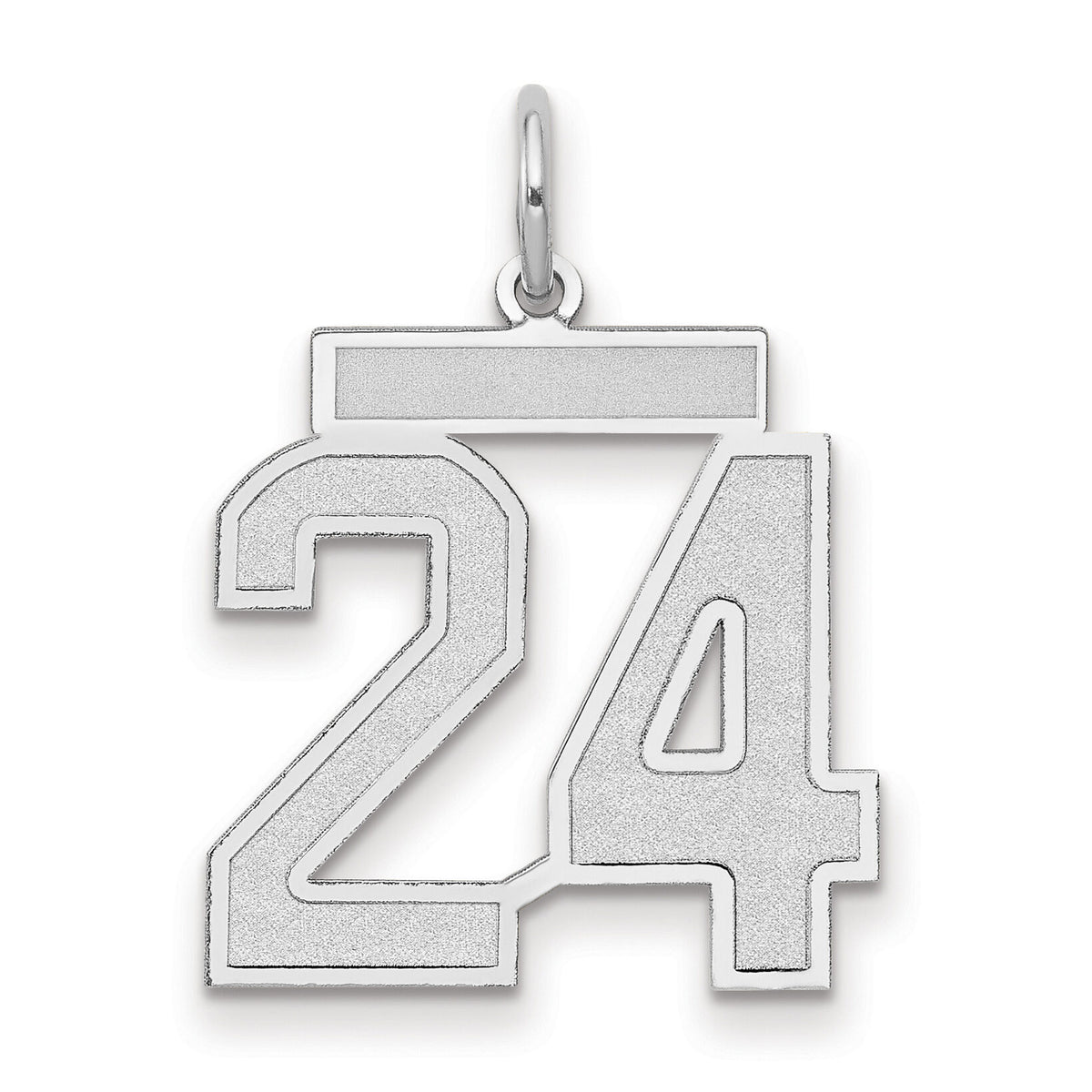 14kw Medium Satin Number 24 Charm-WSM24