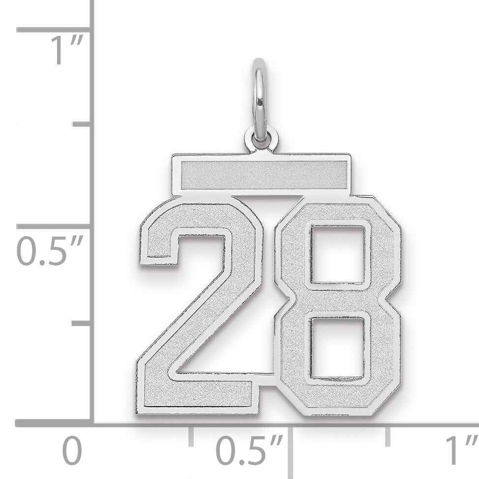 14kw Medium Satin Number 28 Charm-WSM28