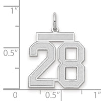 14kw Medium Satin Number 28 Charm-WSM28