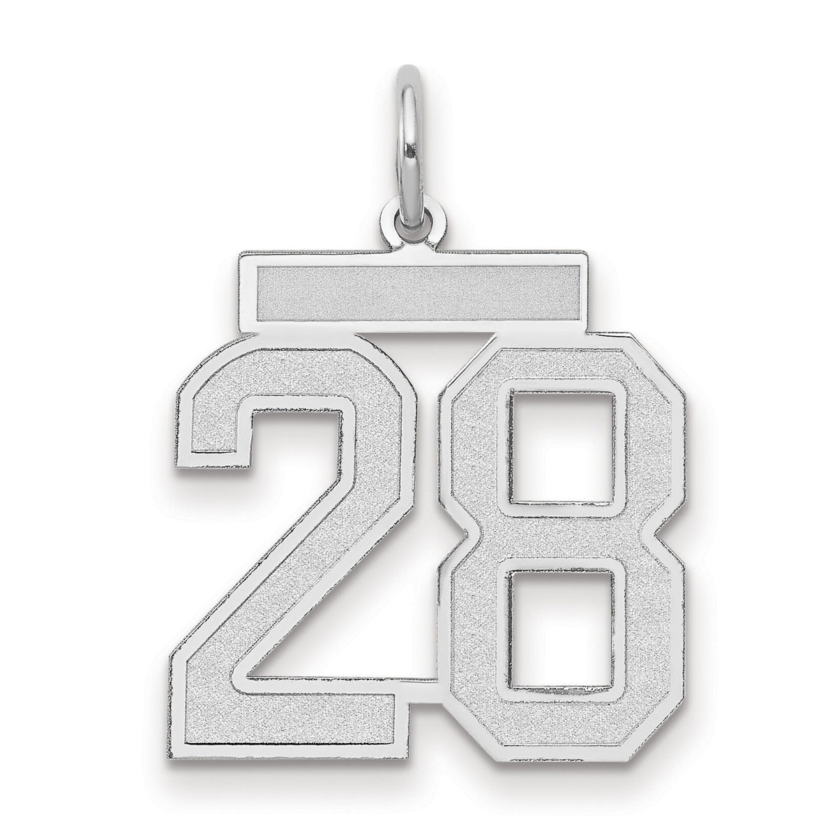 14kw Medium Satin Number 28 Charm-WSM28