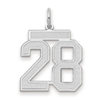 14kw Medium Satin Number 28 Charm-WSM28