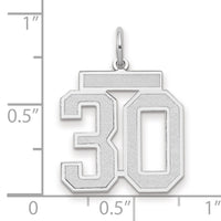 14kw Medium Satin Number 30 Charm-WSM30