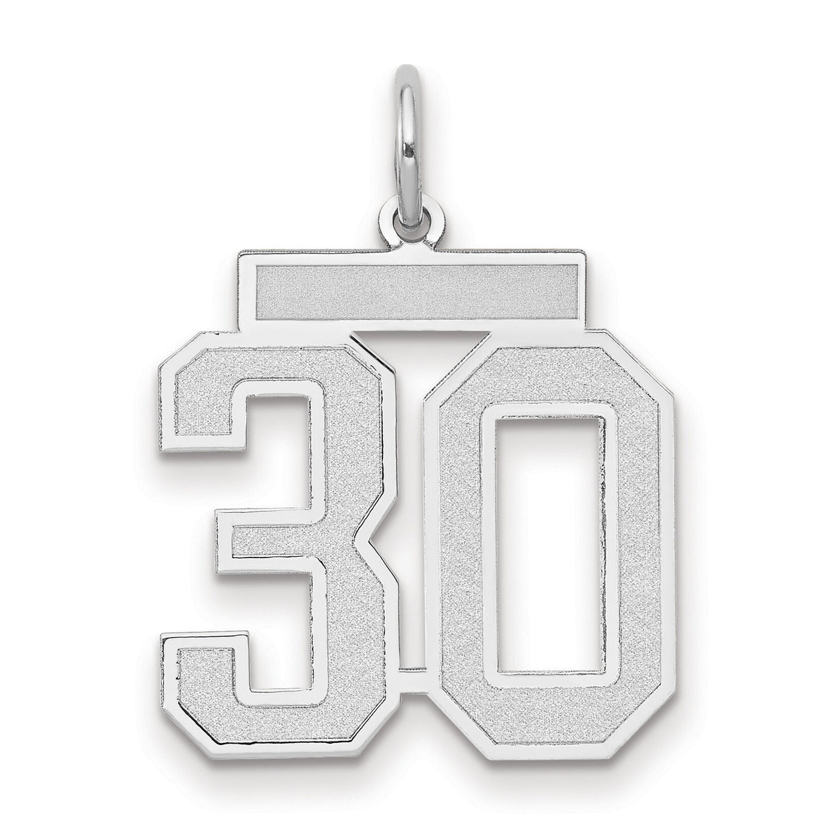 14kw Medium Satin Number 30 Charm-WSM30